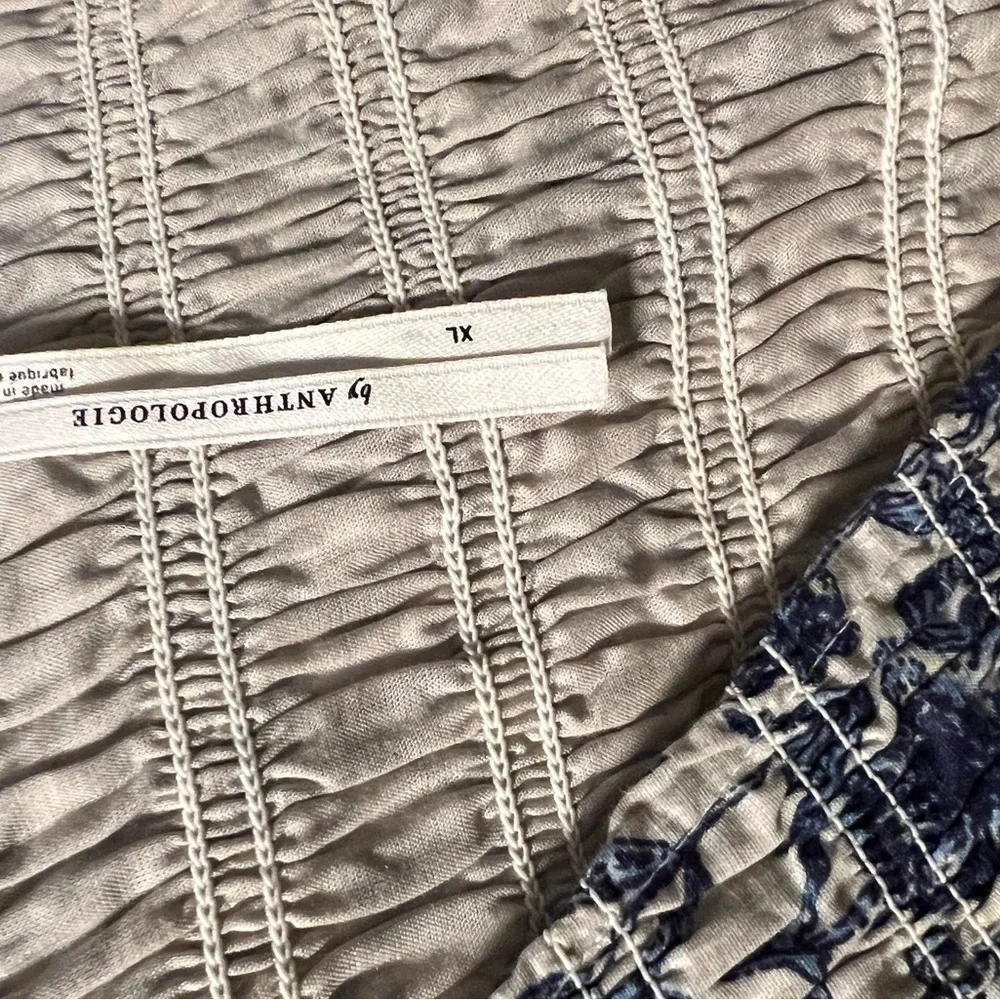Anthropologie Blue and White Floral Midi Dress - Picture 8 of 8